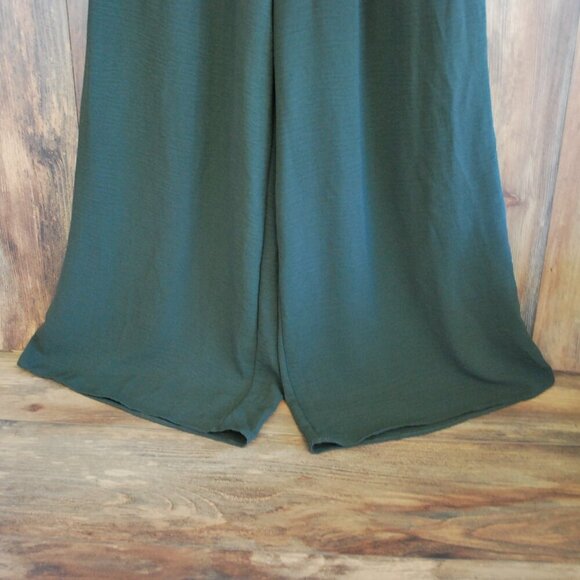 ee:some Hunter Green Stretch Waist Wide Leg Business Casual Pants L - Picture 3 of 7